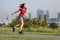 woman roller skating activity in London UK