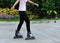 Woman rollerblading