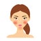 Woman with rosacea skin problem. Vector illustration