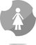 Woman round glossy web icon on white background