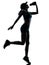 Woman runner jogger drinking silhouette