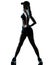 Woman runner jogger stretching silhouette