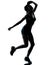 Woman runner jogger tired breathless silhouette