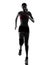 Woman runner running marathon silhouette
