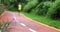 Woman runner running on morning park road workout jogging