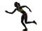 Woman runner running silhouette