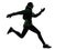 Woman runner running trekking silhouette