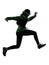 Woman runner running trekking silhouette