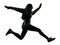 Woman runner running trekking silhouette