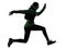 Woman runner running trekking silhouette