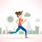 Woman running jogging city run training marathon sport