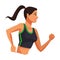 Woman running profile sideview