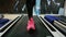 Woman running in sneakers, running legs closeup, cardio training, treadmill, girl is engaged in sports shoes on a