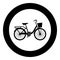 Woman\\\'s bicycle with basket Womens beach cruiser bike Vintage bicycle basket ladies road cruising icon in circle round black colo