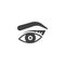 Woman`s eye, eyebrow and eyelashes vector icon