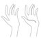 Woman`s hand gestures. One line drawing. Vector illustration. Grace and mannerism