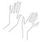 Woman`s hand gestures. One line drawing. Vector illustration. Grace and mannerism