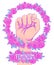 Woman\'s hand with her fist raised up. Girl Power. Feminism conce