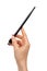 A woman\'s hand holds a bluetooth wifi adapter with a black antenna