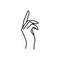 Woman`s hand icon line. Vector Illustration of female hands of different gestures. Lineart in a trendy minimalist style