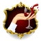 Woman`s hand with splashing red wine in the transparent wine-gla