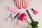 Woman`s hands and manicure tools