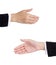 Woman\'s handshake.