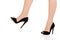 Woman\'s leg in high heels trying to trample something