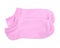 Woman`s original ankle low rise pink socks isolated on white