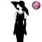 Woman`s silhouette in black hat