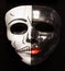 Woman`s Skeleton Plastic Mask Isolated on Black Background