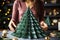 Woman\\\'s tableside paper tree craft