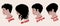 Woman\\\'s various hairstyles. Vector collection isolated on light background.
