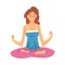 Woman safe the balance with meditation, relaxation cartoon vector illustration