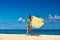 Woman with sarong at beach