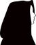 A woman with scarf head silhouette vector