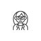 Woman scientist avatar character line icon