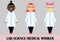 Woman scientist medical worker flat design