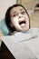 Woman screaming scared of dentist