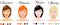 Woman seasonal color types appearance. infographics with pretty female faces.