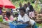 Woman selling betel nut on market, Solomon Islands