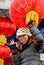 Woman Selling Chinese New Year Lanterns