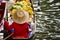 A woman selling fruits at floating market.