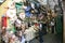 Woman selling large variety of mexican traditional hats and sombreros