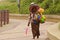 Woman selling toys on coast of Umhlanga, South Africa