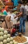 Woman sells peanuts at Terong Street Market in Makassar, South Sulawesi, Indonesia