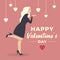 Woman sending kisses, banner of love declaration and valentineâ€™s day, flyer, social media, poster and invitation