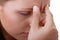 Woman with severe Migraine Headache