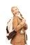 Woman in sheepskin jacket