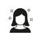 Woman Shine Hairstyle Silhouette Icon. Natural Shiny Female Coiffure Black Pictogram. Glossy and Beautiful Girl Hairdo